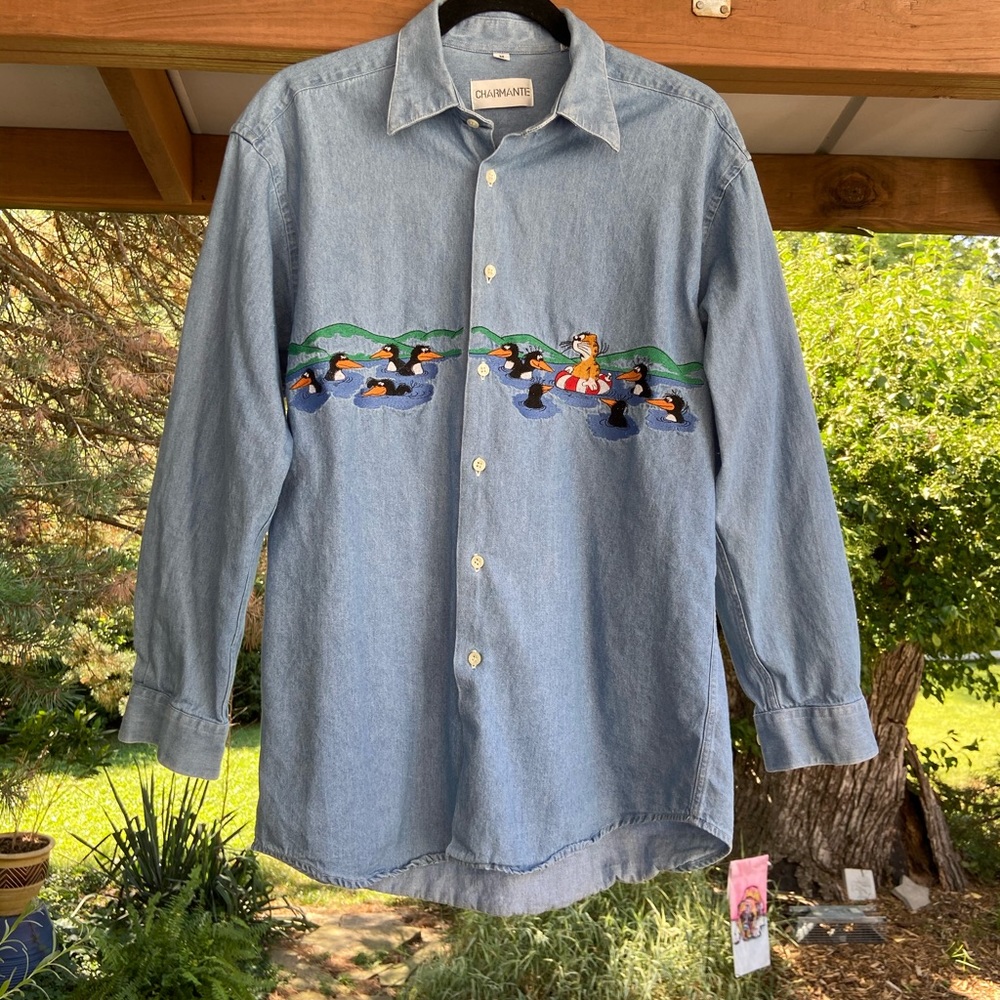 Vintage Embroidered Denim Shirt